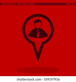 Map pointer user sign icon.