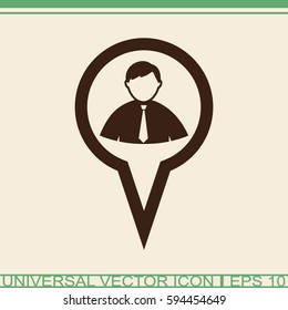 Map pointer user sign icon.