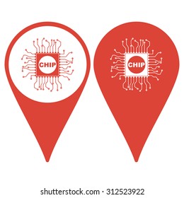 Map pointer. Vector chip icon, isolated vector eps 10 illustration