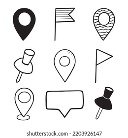 Map pointer vector hand drawn illustration