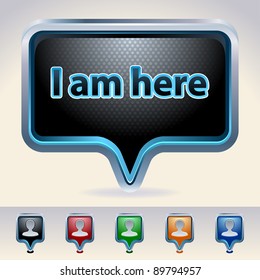 Map pointer. Vector I am here pointer button.