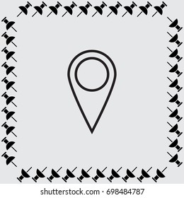 Map pointer vector icon