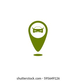 Map pointer vector icon car
