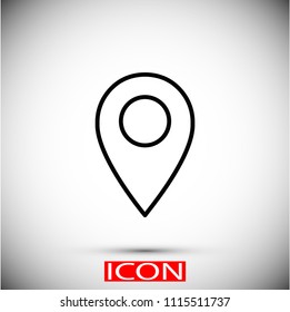 Map pointer  vector icon, 

Vector EPS 10 illustration style
