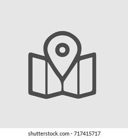 Map pointer vector icon eps10. Simple isolated pictogram.