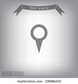 Map pointer - vector icon, flat design