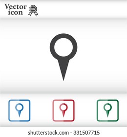 Map pointer - vector icon, flat design