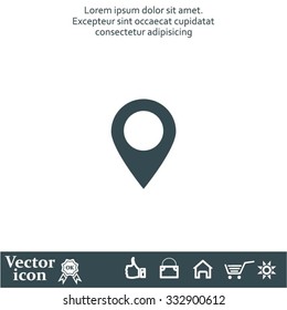 Map pointer - vector icon, flat design