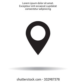 Map pointer - vector icon, flat design