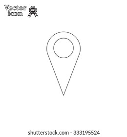 Map pointer - vector icon, flat design