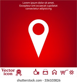 Map pointer - vector icon, flat design
