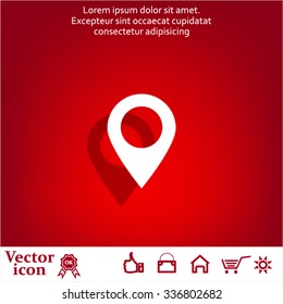 Map pointer - vector icon, flat design