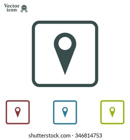 Map pointer - vector icon, flat design