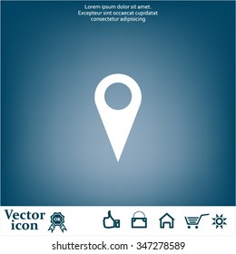 Map pointer - vector icon, flat design
