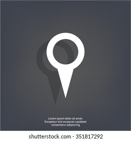 Map pointer - vector icon, flat design