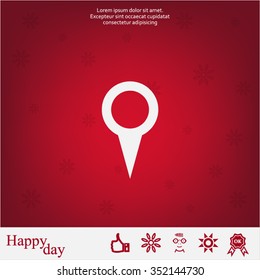 Map pointer - vector icon, flat design