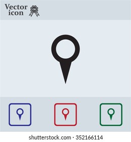 Map pointer - vector icon, flat design