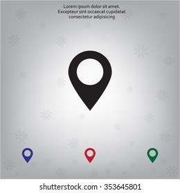 Map pointer - vector icon, flat design