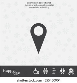 Map pointer - vector icon, flat design