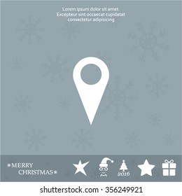 Map pointer - vector icon, flat design