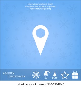 Map pointer - vector icon, flat design