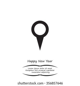 Map pointer - vector icon, flat design