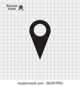 Map pointer - vector icon, flat design