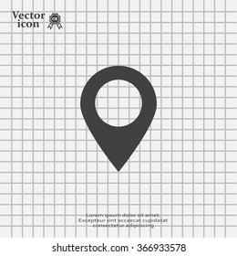 Map pointer - vector icon, flat design