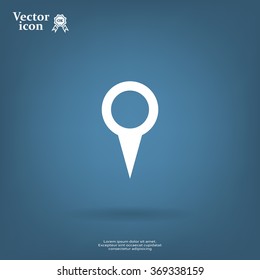 Map pointer - vector icon, flat design