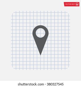 Map pointer - vector icon, flat design