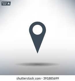 Map pointer - vector icon, flat design