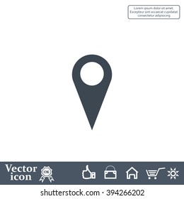 Map pointer - vector icon, flat design