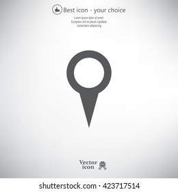 Map pointer - vector icon, flat design
