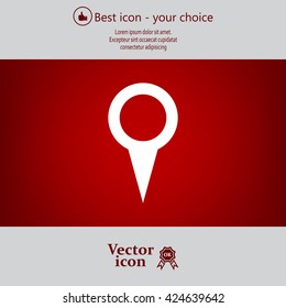Map pointer - vector icon, flat design