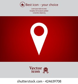 Map pointer - vector icon, flat design