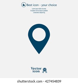 Map pointer - vector icon, flat design