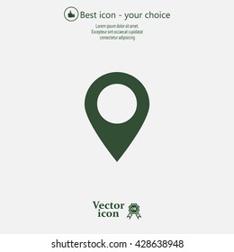 Map pointer - vector icon, flat design