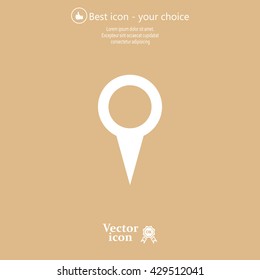 Map pointer - vector icon, flat design