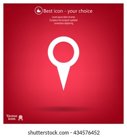 Map pointer - vector icon, flat design