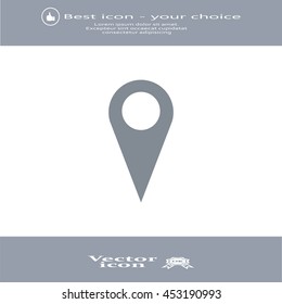 Map pointer - vector icon, flat design