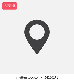 Map pointer - vector icon, flat design
