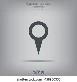 Map pointer - vector icon, flat design
