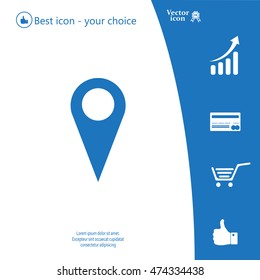 Map pointer - vector icon, flat design