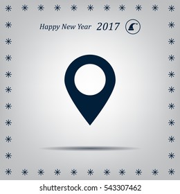 Map pointer - vector icon, flat design