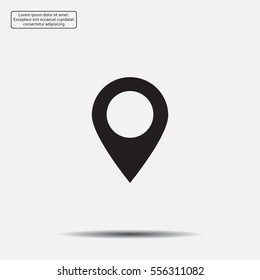 Map pointer - vector icon, flat design