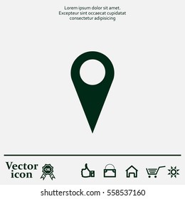 Map pointer - vector icon, flat design