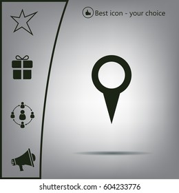 Map pointer - vector icon, flat design