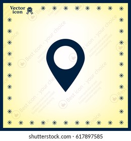 Map pointer - vector icon, flat design