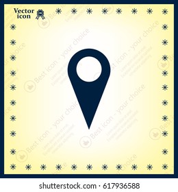 Map pointer - vector icon, flat design