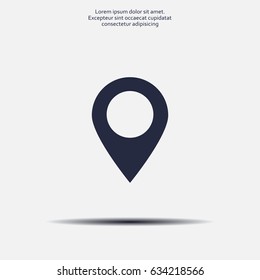 Map pointer - vector icon, flat design
